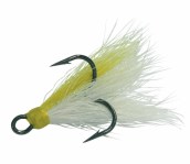 ANCORETTE BUCKTAIL DRESSED TREBLE - Bianco-Giallo Mis. 1