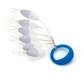 FLOAT OVAL Ø6x13.5mm - WHITE-GLITTER